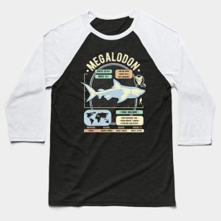 Dinosaur Facts - Megalodon Science & Anatomy Gift Baseball T-Shirt